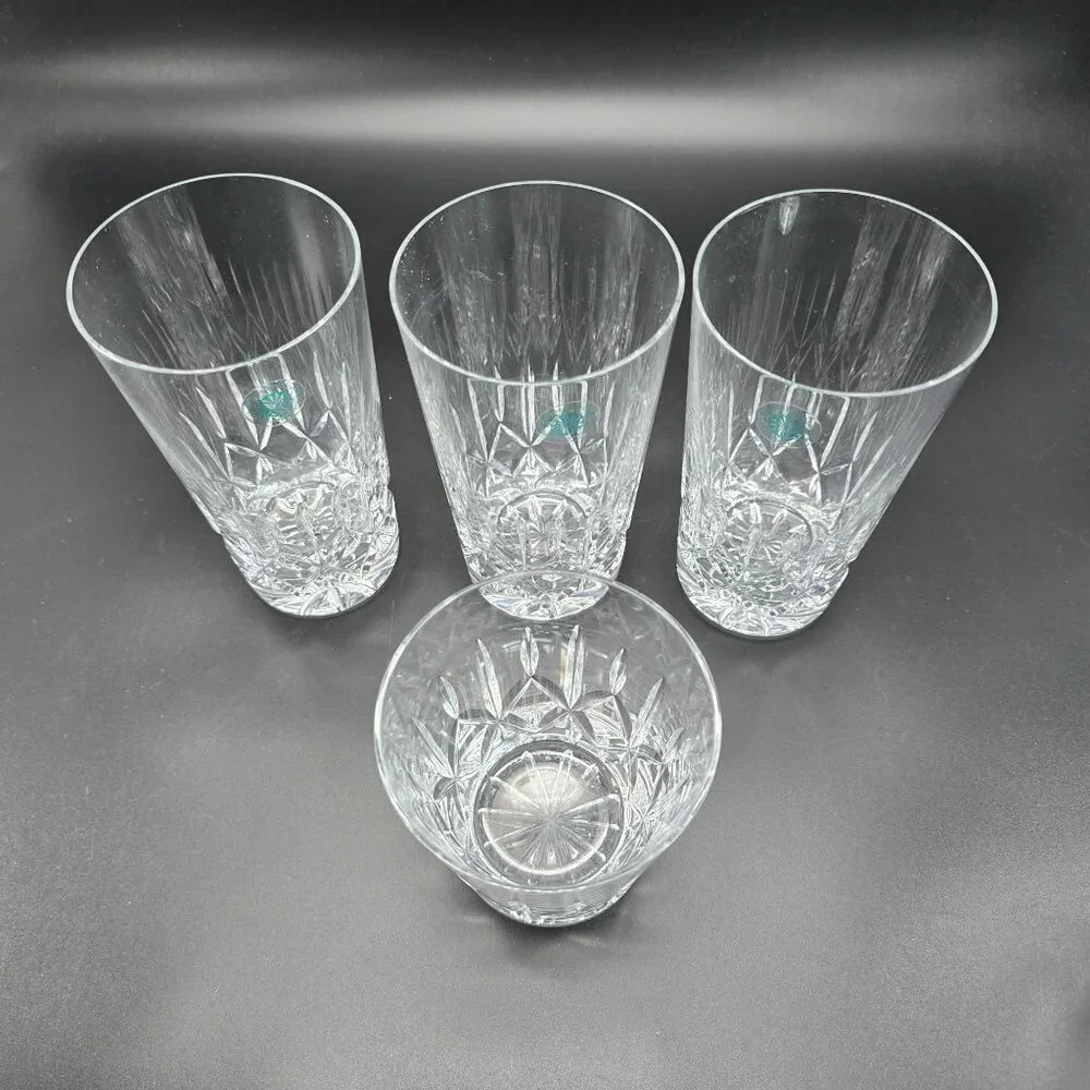Galway Irish Crystal Baldmore Crystal Highball & Whiskey Glasses Set Of 4 DH1300 - Picture 2 of 15